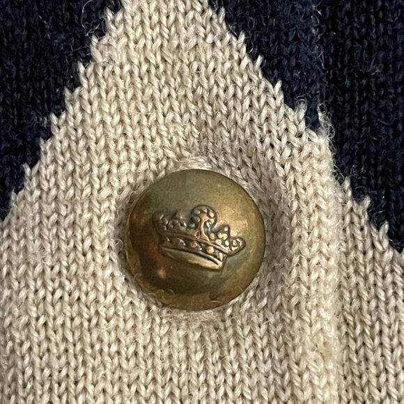 Vintage J Crew Argyle Merino Wool Cardigan Sweater Women's - XS - Picture 6 of 8